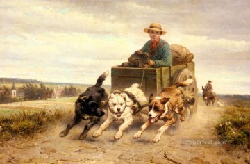 El carrito para perros Henriette Ronner Knip Pinturas al óleo
